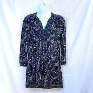 Gap Size XL blue/white v neck long sleeve adjustable waist dress